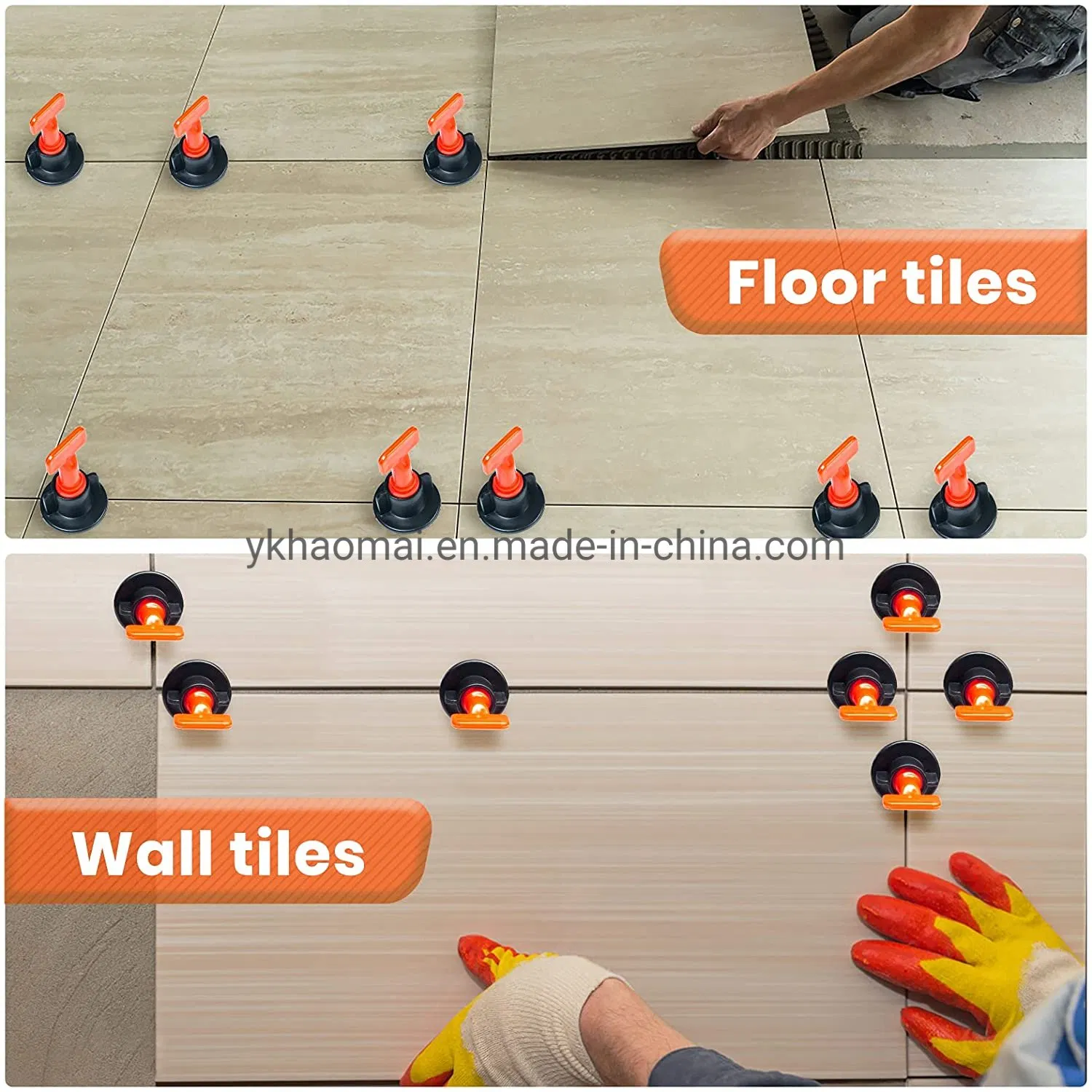 Factory Direct Tile Leveling System Kit, 50 PCS Tile Leveler Spacers Replaceable Steel Pins Ceramic Tile Installation Tool for Walls Flooring