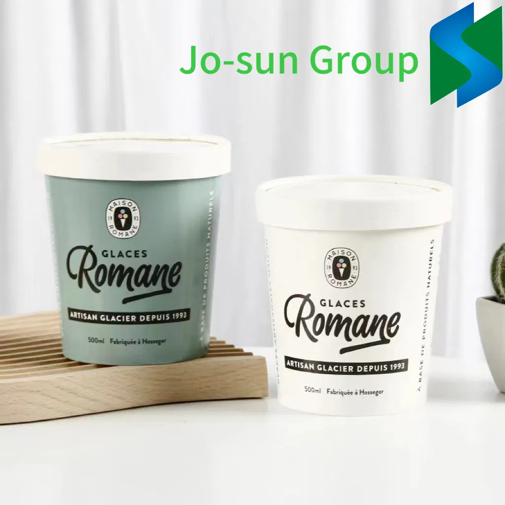 Disposable Ice Cream Paper Cup Ice Cream Cake Kraft Paper Bucket Yogurt Cup Printing Logo
