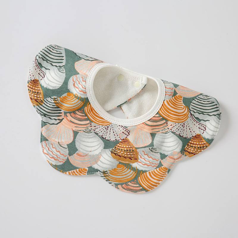 Cotton Waterproof Spit Towel Newborn Baby Snap Button Cartoon Bibs
