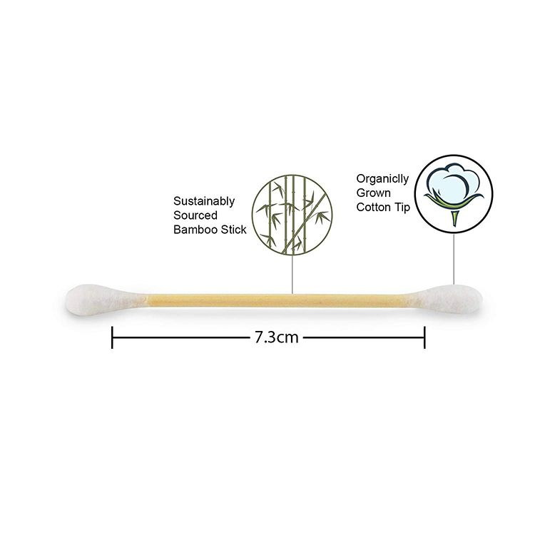 200 Count Factory Price Zero Waste Bamboo Cotton Buds