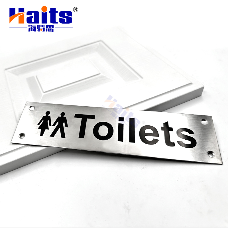 Metal Toilets Door Sign Stainless Steel Door Signage for Restroom