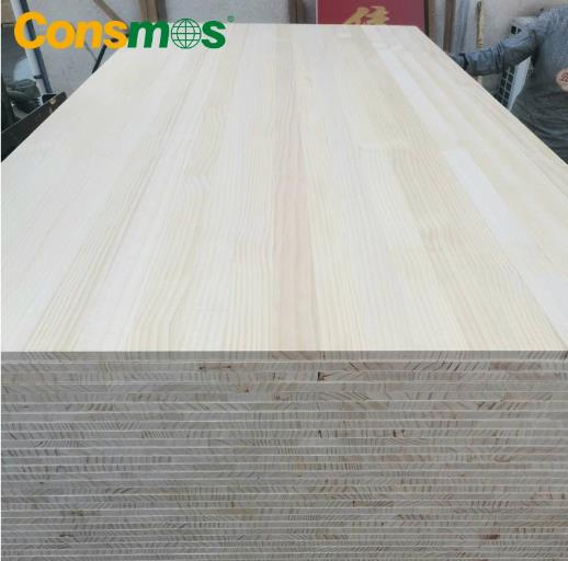 Consmos High-Quality Edge Plywood, White Pine Board Solid Wood Plywood Finger Joint Board