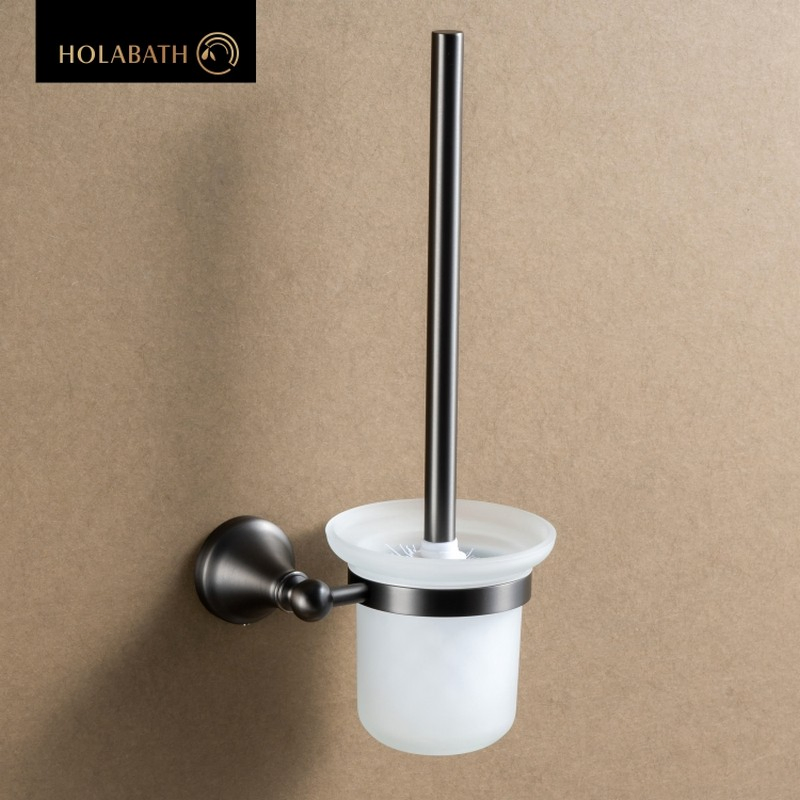 304 Stainless Steel Toilet Brush Holder Durable Bathroom Cleaning Tool Organizer