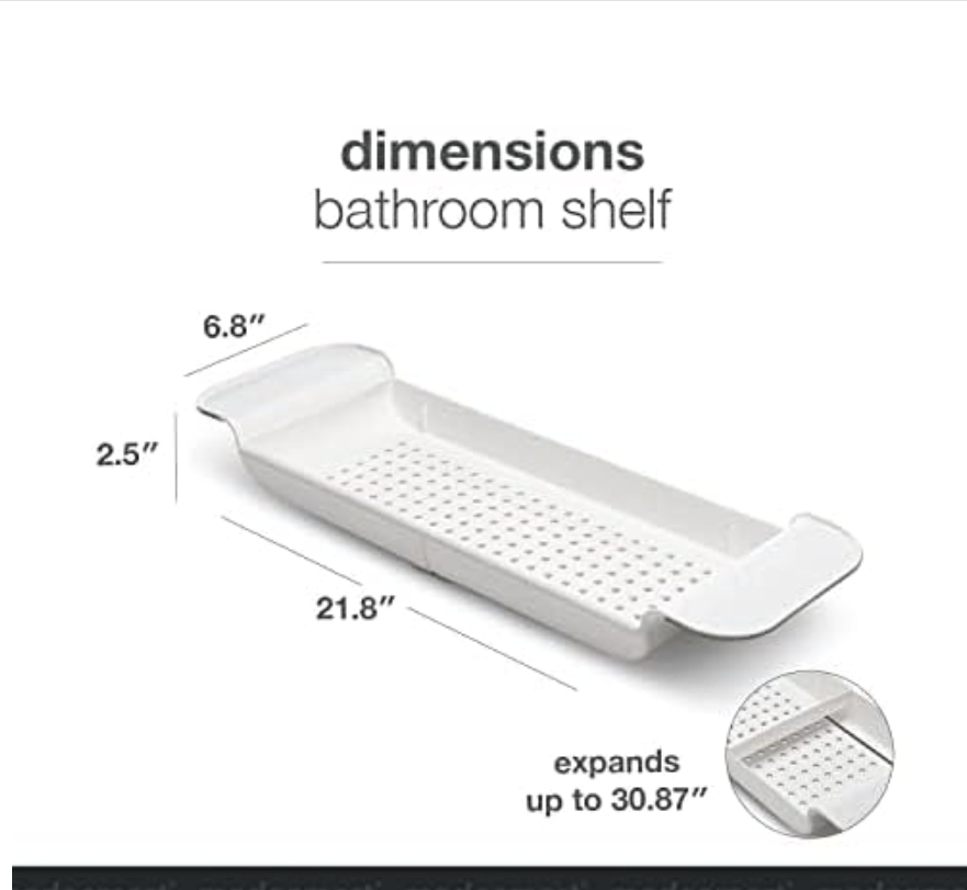 Plastic Shower and Bath Shelf Caddy Expandable Bath Tray for Bathtubs