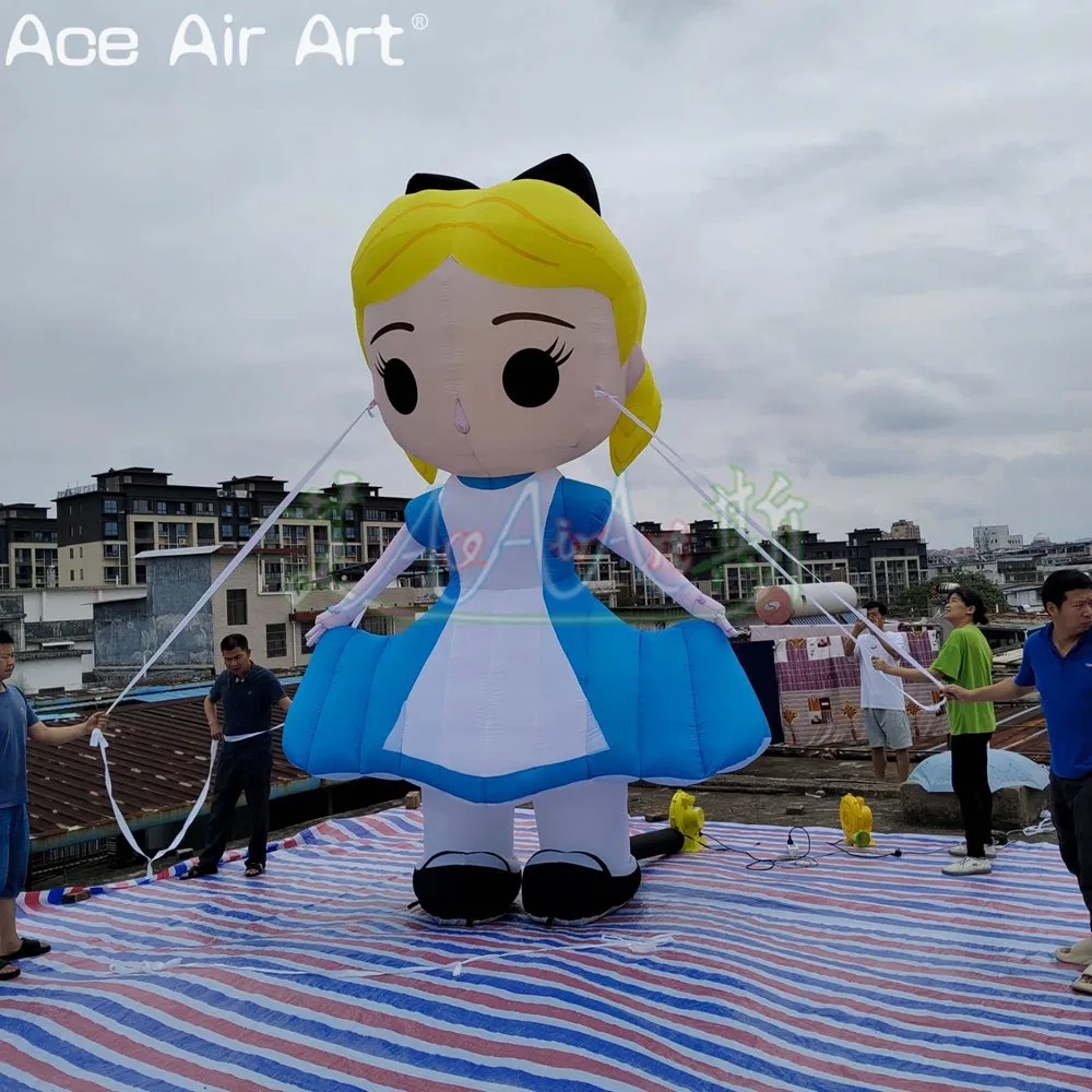 Customized Inflatable Princess Alice Cartoon Inflatable Movie Character Little Girl Model for Outdoor Parades