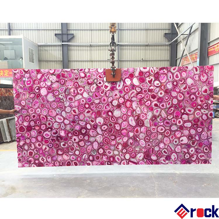 Luxury Tiles and Stone Semi Precious Stone Green/Blue/Brown/Yellow/Black/Pink Agate Stone Slabs for Countertops