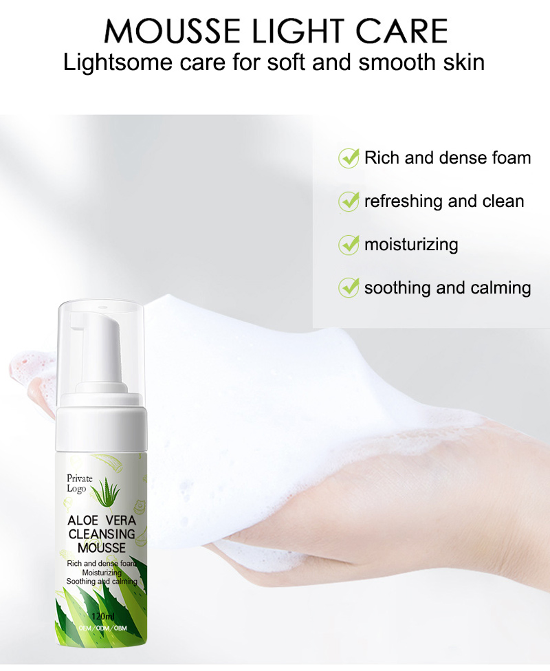 Customized Logo Deep Cleansing Pore Acne Removal Face Cleanser Tea Tree Oil Control Rose Whitening Face Mousse