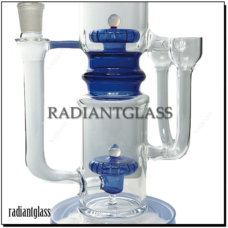 U-Tube Wheel Core 1413G Thick Glass Water Pipe 17inch Hookah Pipe with 14male Bowl Smoking Accessories