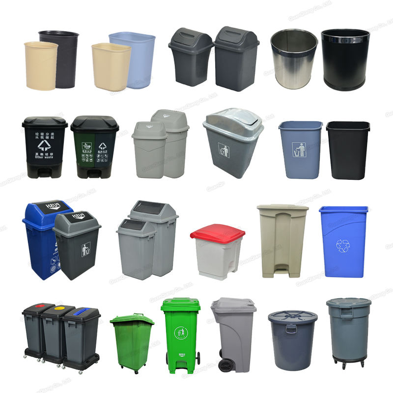 High Quality Canteen Restaurant Waste Bins Plastic Trash Dustbins with Lid
