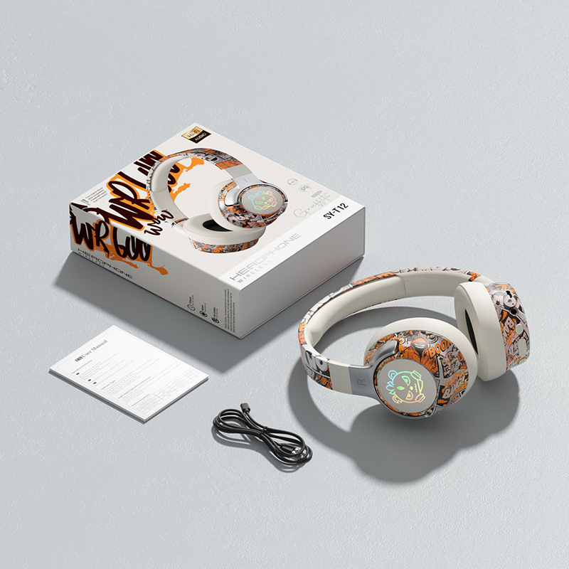 Hi-Fi Wireless Headphones RGB Light Heavy Bass Physical Button Control