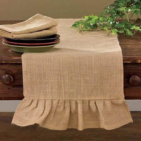 Handmade Country House Table Runner and Burlap Placemats for Christmas