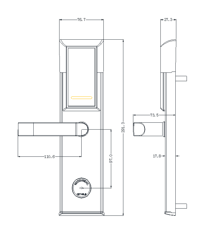 RFID Card System Smart Door Lock for Home Hotel Apartment