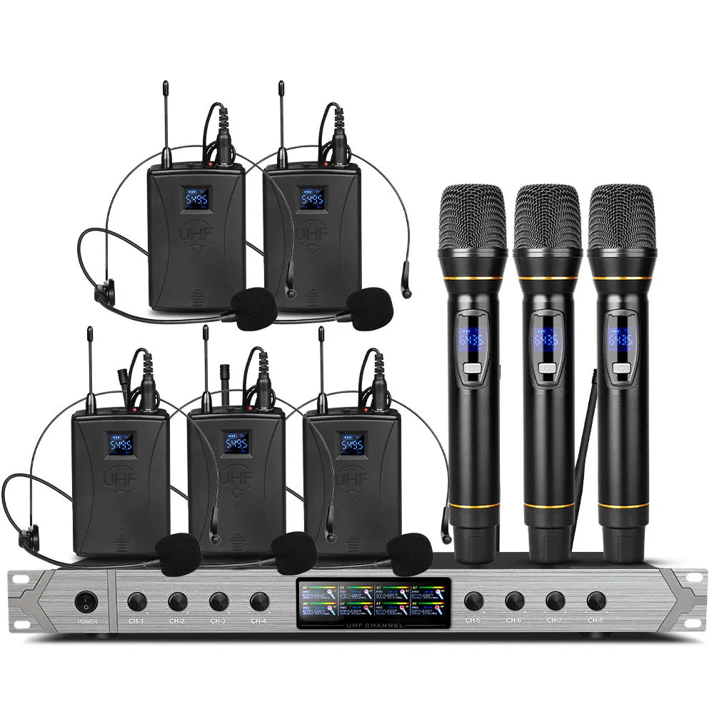 Professional 8-Channel Wireless Lapel Microphone for Churches