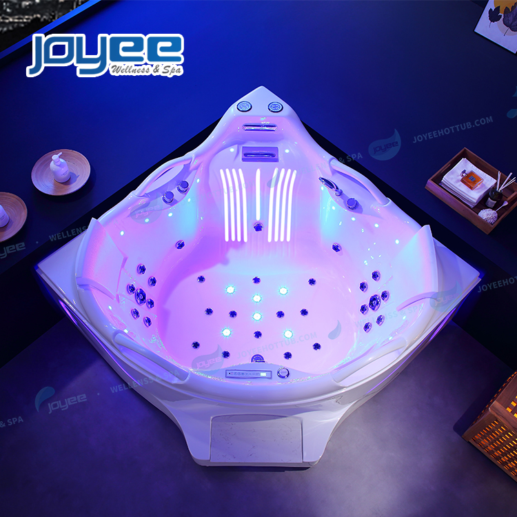 Угловая гидромассажная ванна Joyee с LED-водопадом