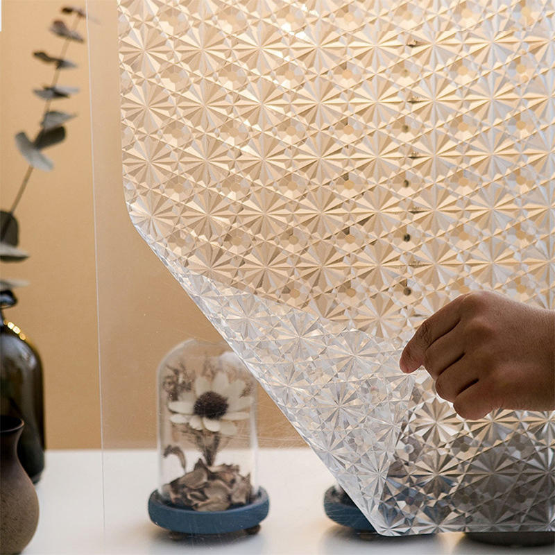 3D Window Film No Glue Static Decorative Privacy Films Window Frost Film for Glass