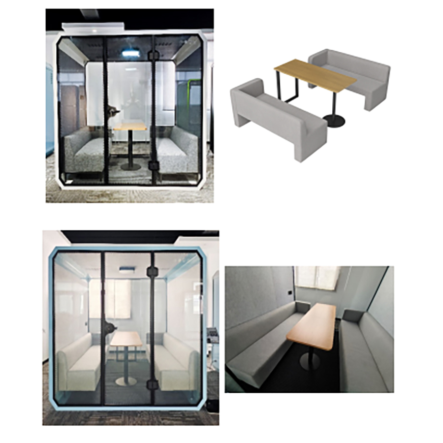Office Pod Movable Silence Booth 6 Seat Soundproofing Office Soundproof Meeting Pod