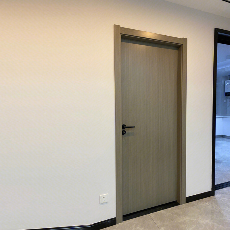 Factory Wholesale Furniture Light Apricot Grey Secret PVC Main Woooden Haf Interior Bedroom Front Timber Hidden Doors - Simple Waves for Any Room