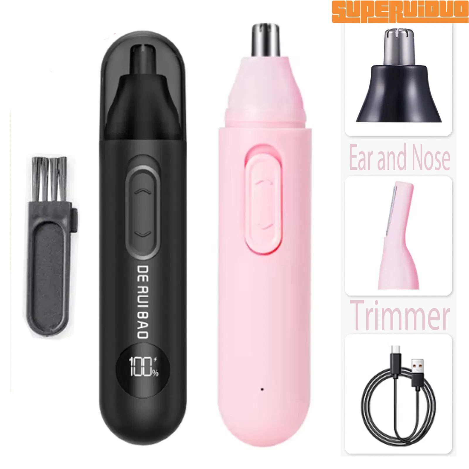 Anti-Bacterial Blade Guard System Ear and Nose Trimmer