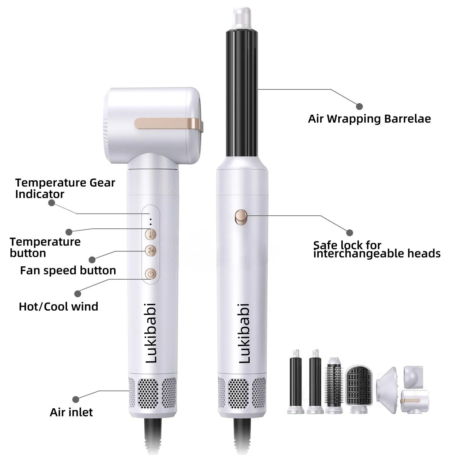 Профессиональная термощётка-фен для укладки