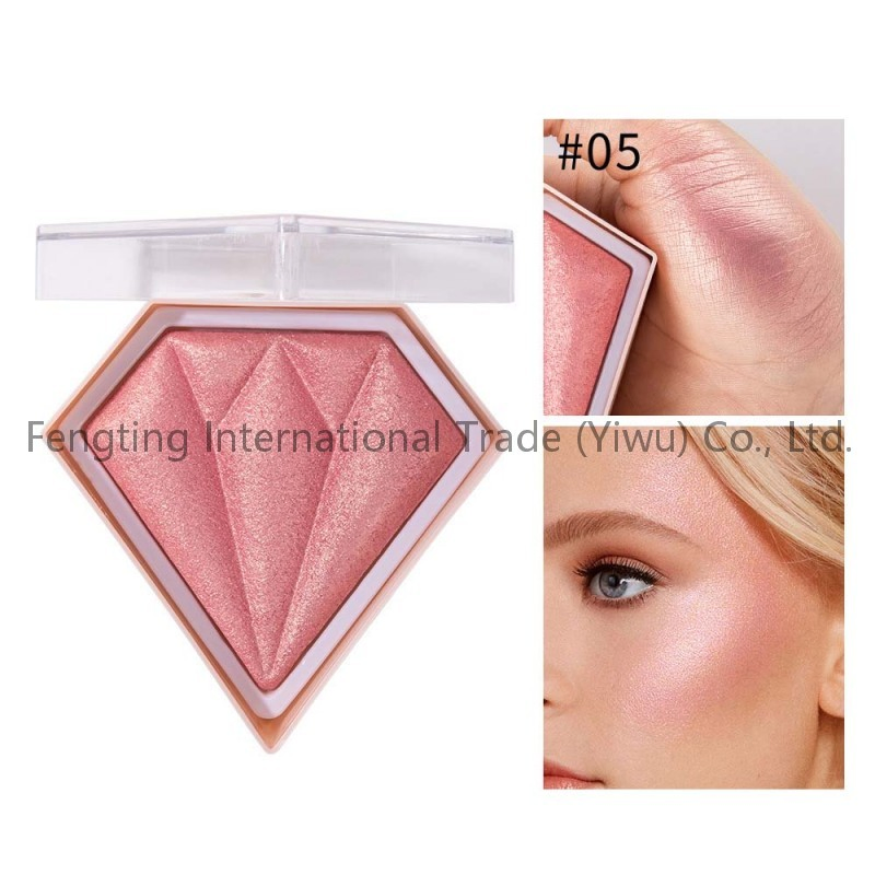 Cross-Border Mineral Contouring Diamond Highlighter Stereo Brightening Glitter Skin Tone Makeup Setting Powder Cake Blush