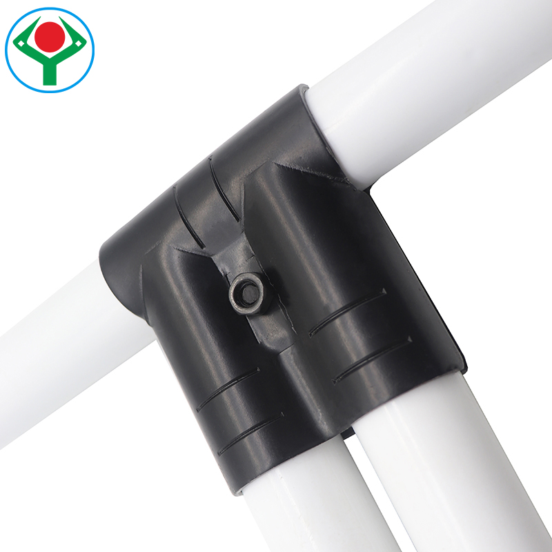Ys-19 Black Glossy Finishing 3 Way Double Pipe Cross Joint Set for Structure Pipe