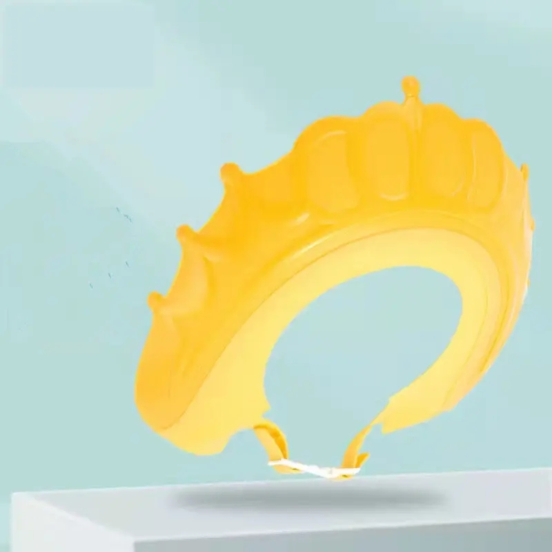 Cute Crown Shape Waterproof Adjustable Children Shampoo Cap
