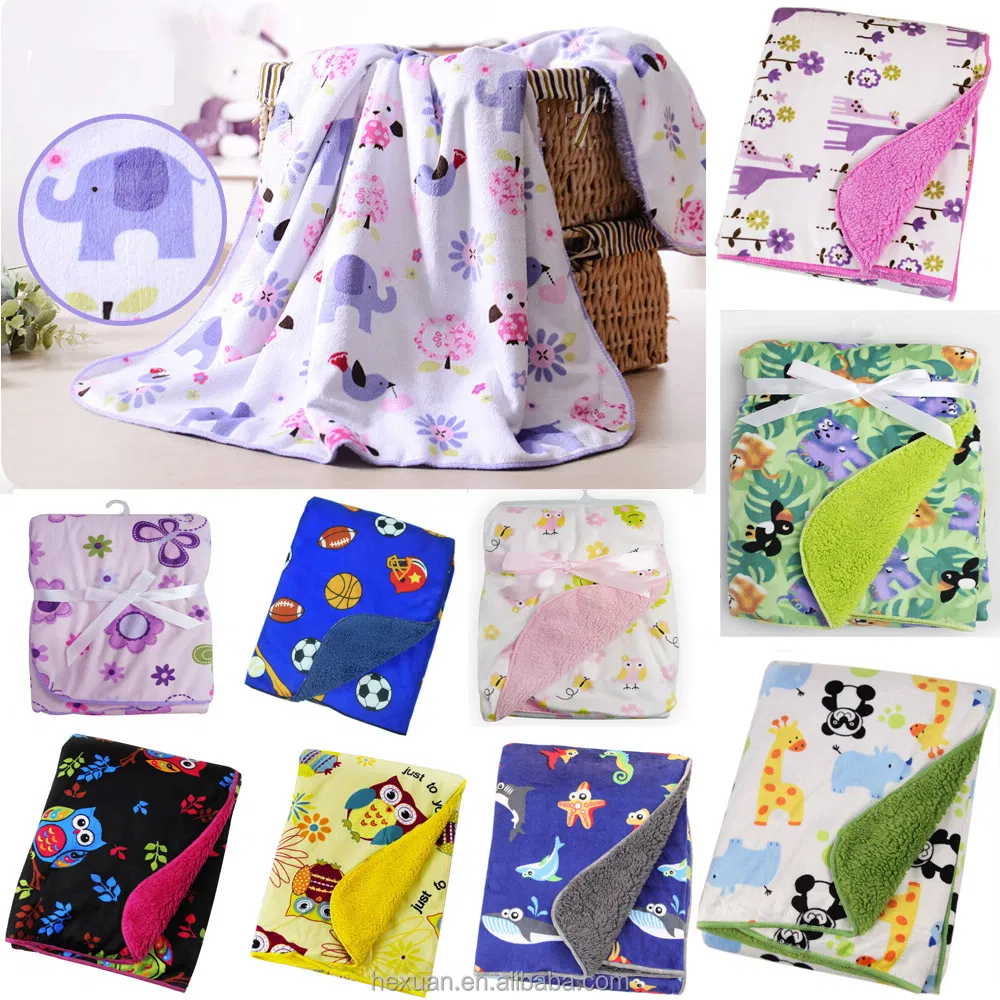 Wholesale Cheap Coral Fleece Baby Blanket, Design Baby Swaddle Blanket Custom Print Blanket