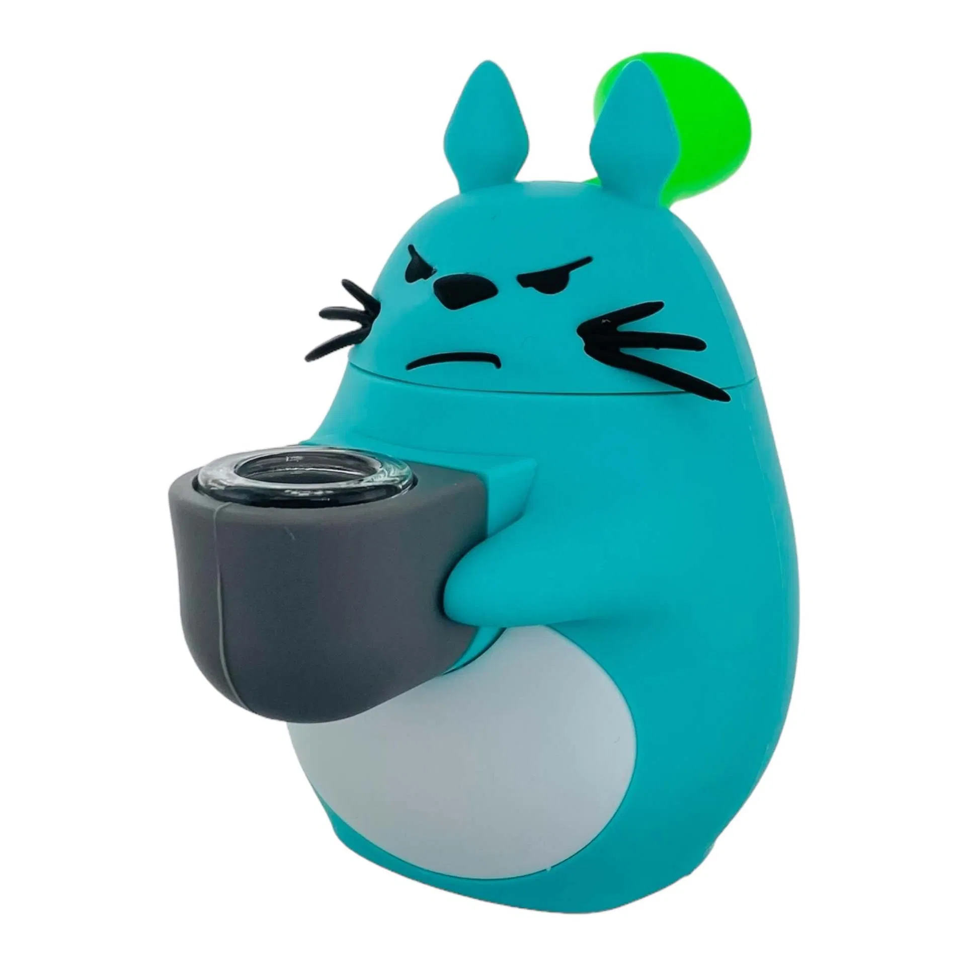 4.65inch Cute Cartoon Cat Silicone Water Pipe with 14mm Glass Bowl Smoking Hookah Accessories