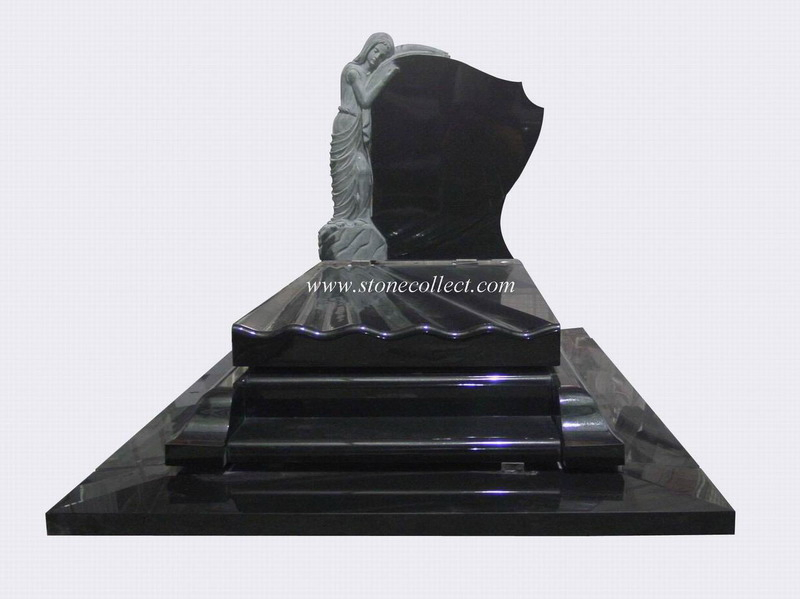 European Style Black Granite Monument Memorial Tombstone