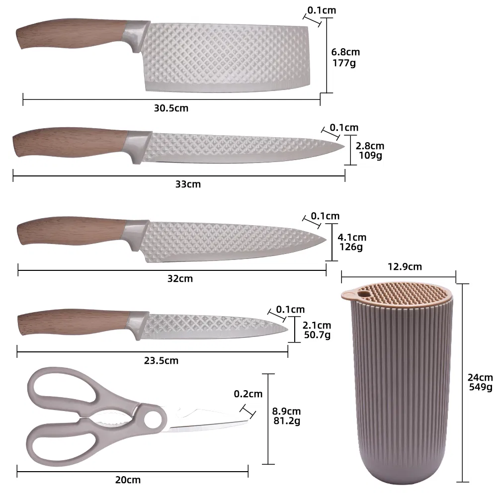 Premium 6-Piece Professional Kitchen Knife Set with Block