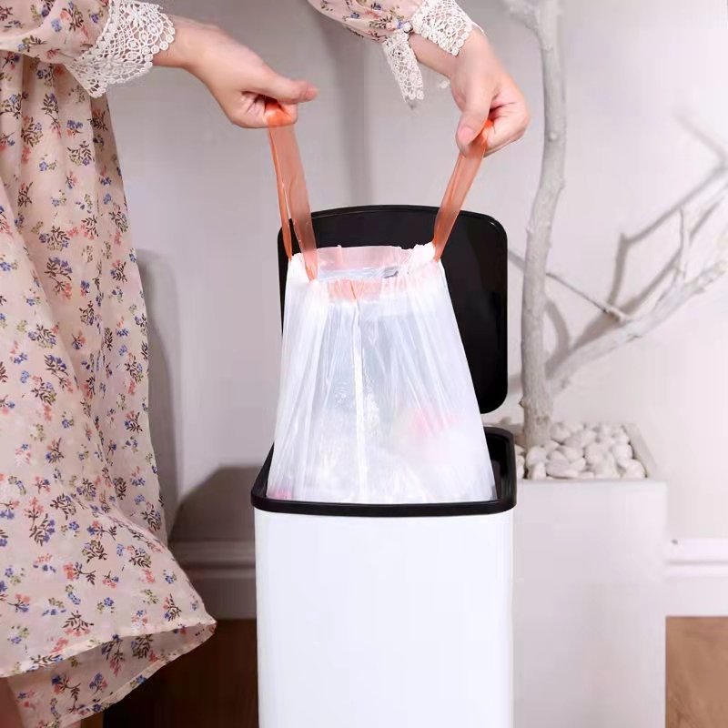 Plastic HDPE LDPE PLA Pbat Shopping Bags Compostable Cornstarch Household Kitchen Clean Large Trash Garbage Drawstring Bag