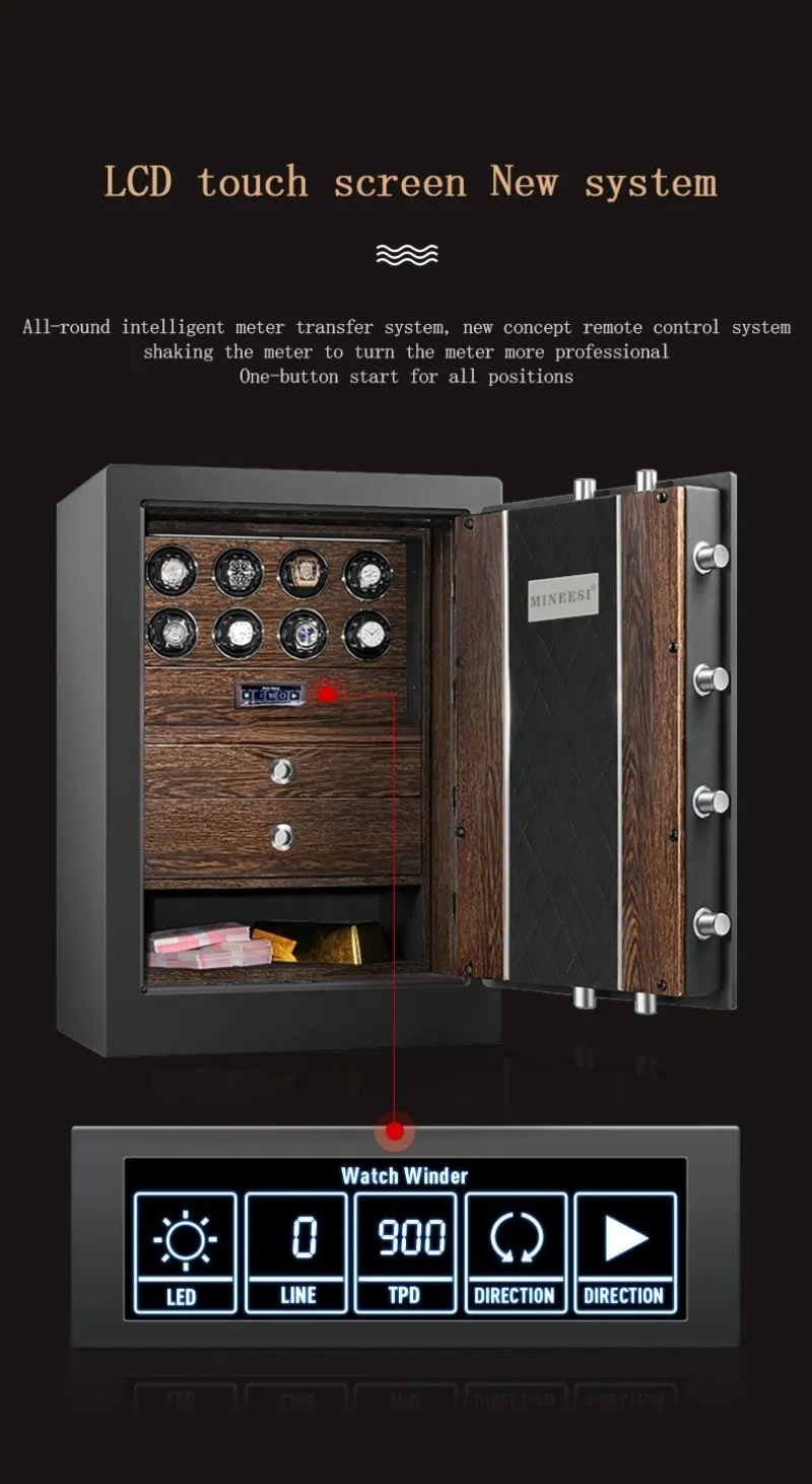 Small Size LCD Touch Screen Display Winder Watch Jewelry Storage Safe for Collectors