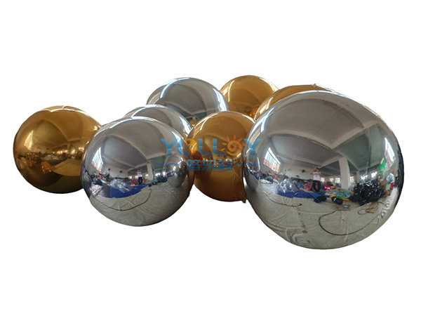 Big Shiny Inflatable Balloon Gold Mirror Balls for Christmas Decoration