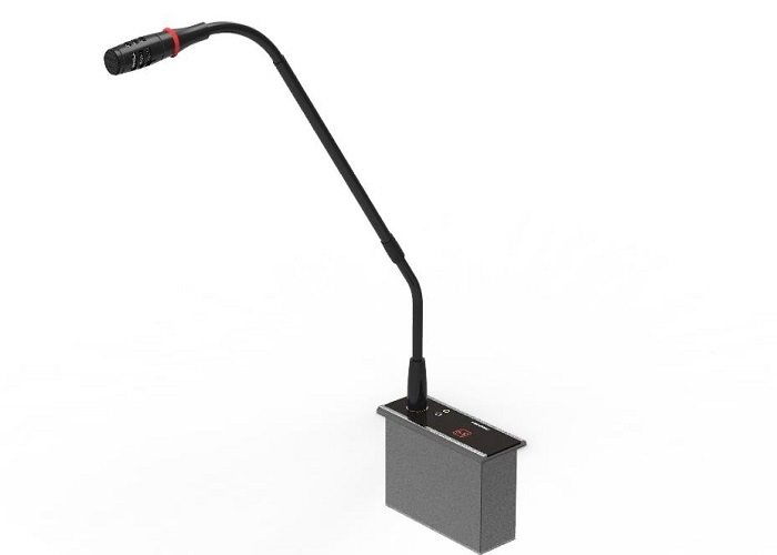 Pluggable Gooseneck Flush Mounted Microphone for Congress Room