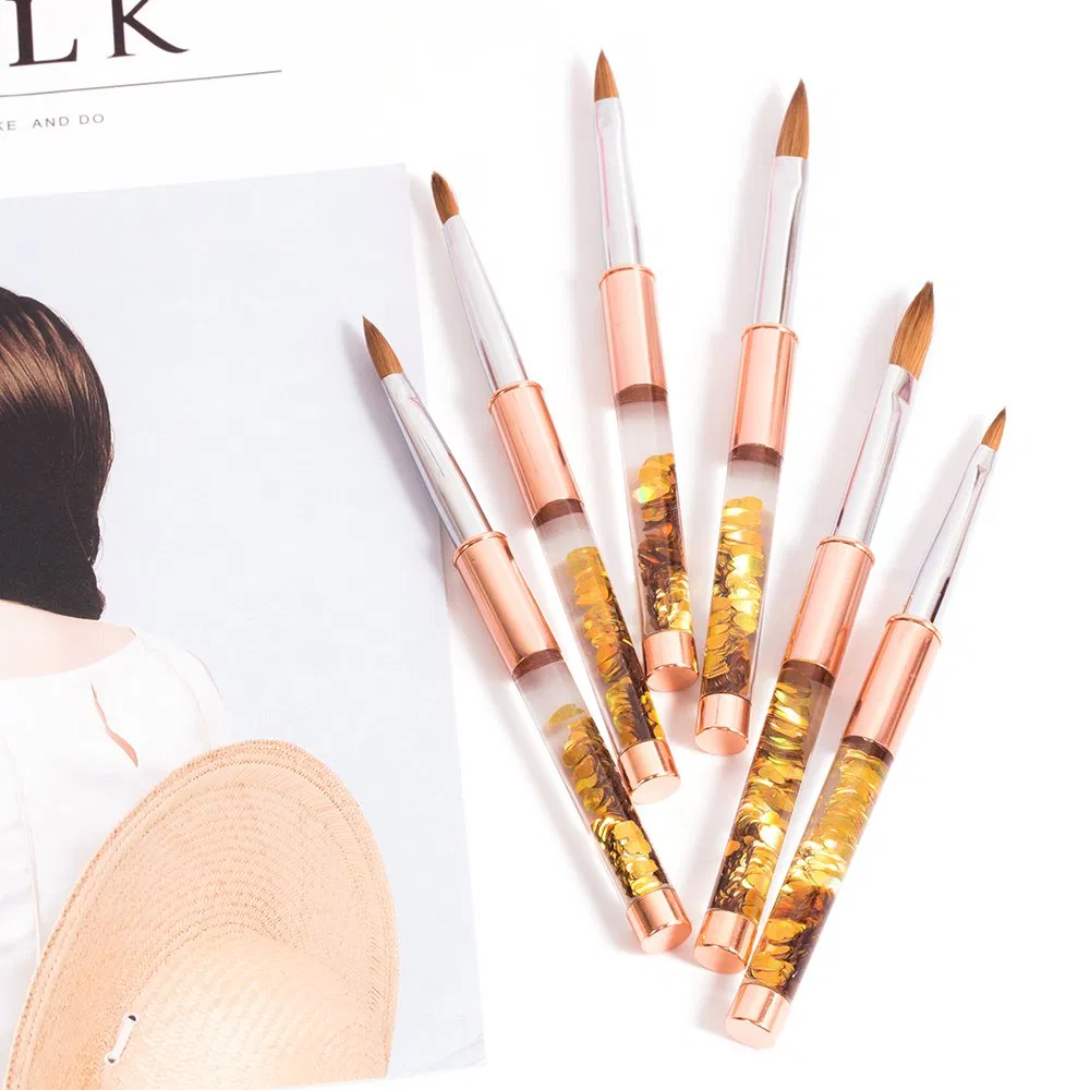 Guyo Gold 100% Kolinsky Acrylic Brush with Liquid Sequins Inside