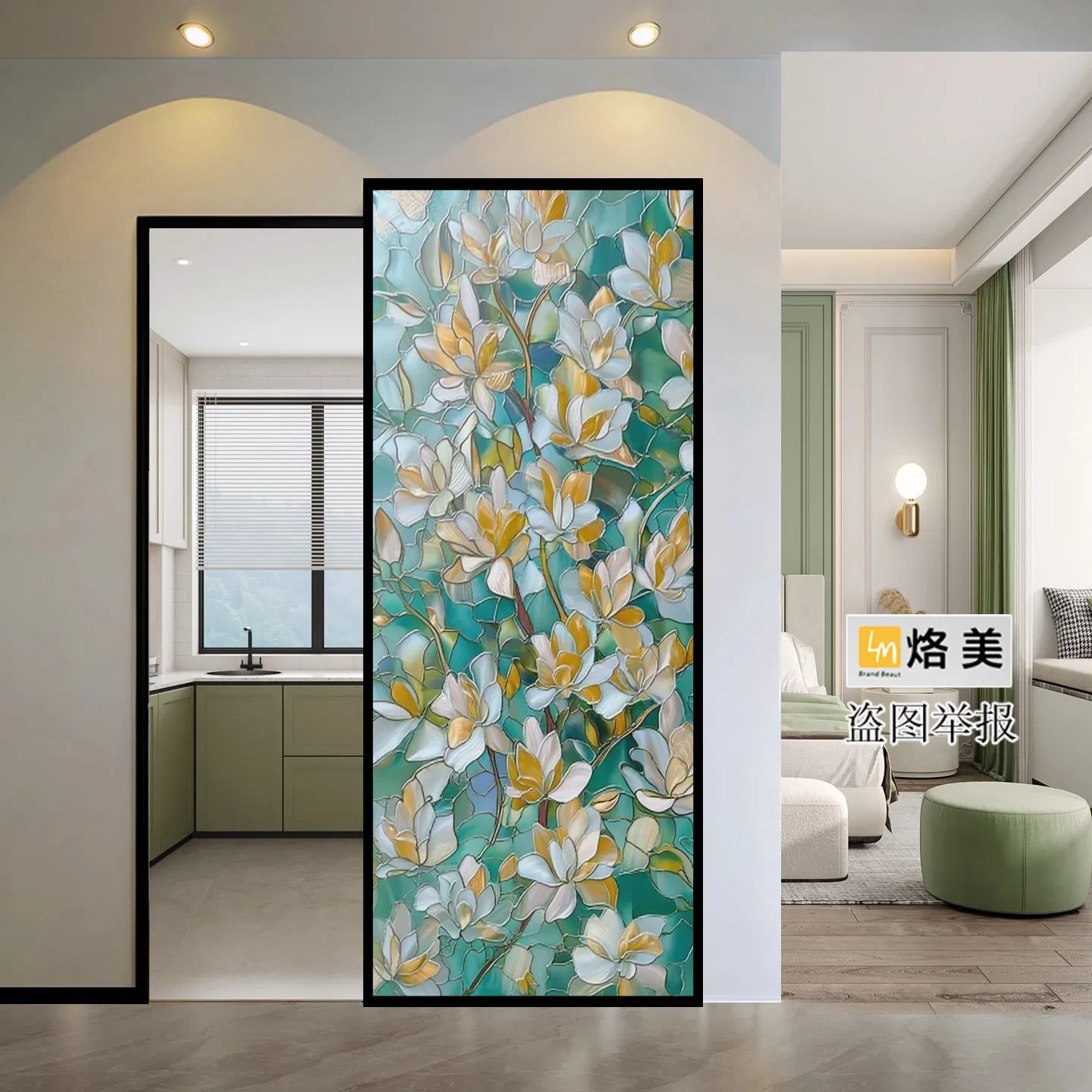 Раздвижная дверь из закаленного стекла в европейском стиле