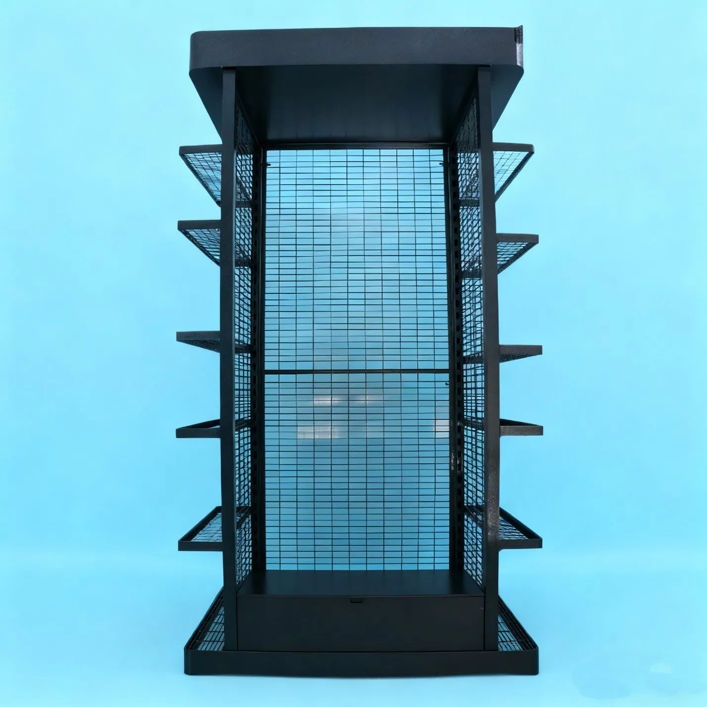 Grocery Retail Store Metal Supermarket Wire Mesh Display Stand Shelf