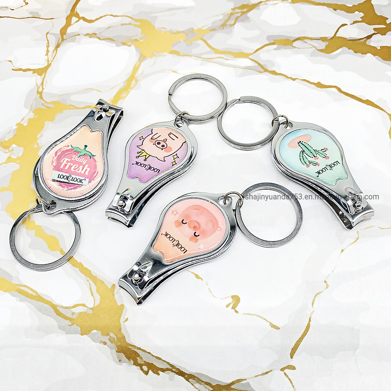 Wholesale Custom Logo Portable Zinc Alloy Nail Clipper Keychain Nail Cutter Merlion Keychain