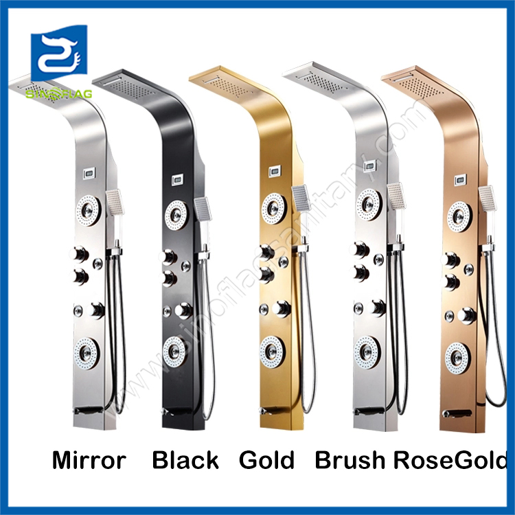 Wall Mounted Hydro Massage Bathroom Shower Panel LED with Pump