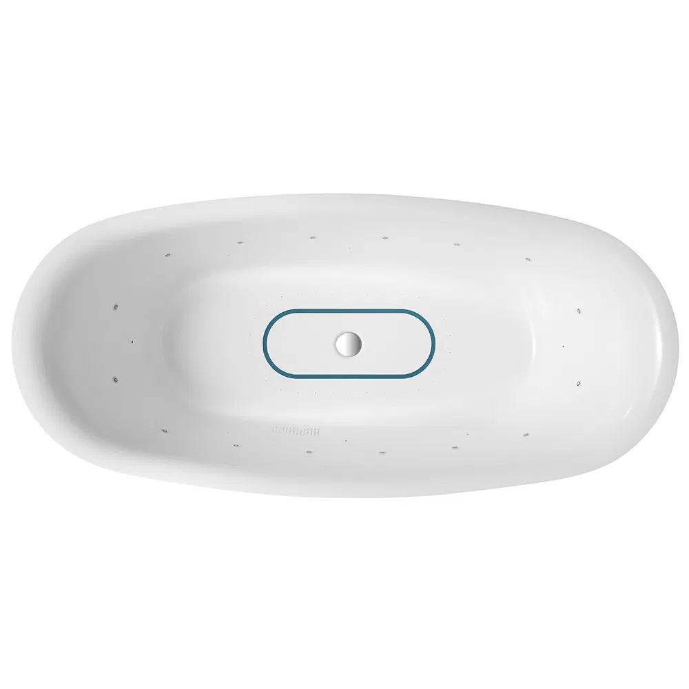 Акриловая ванна с подсветкой, прямоугольная, отдельностоящая