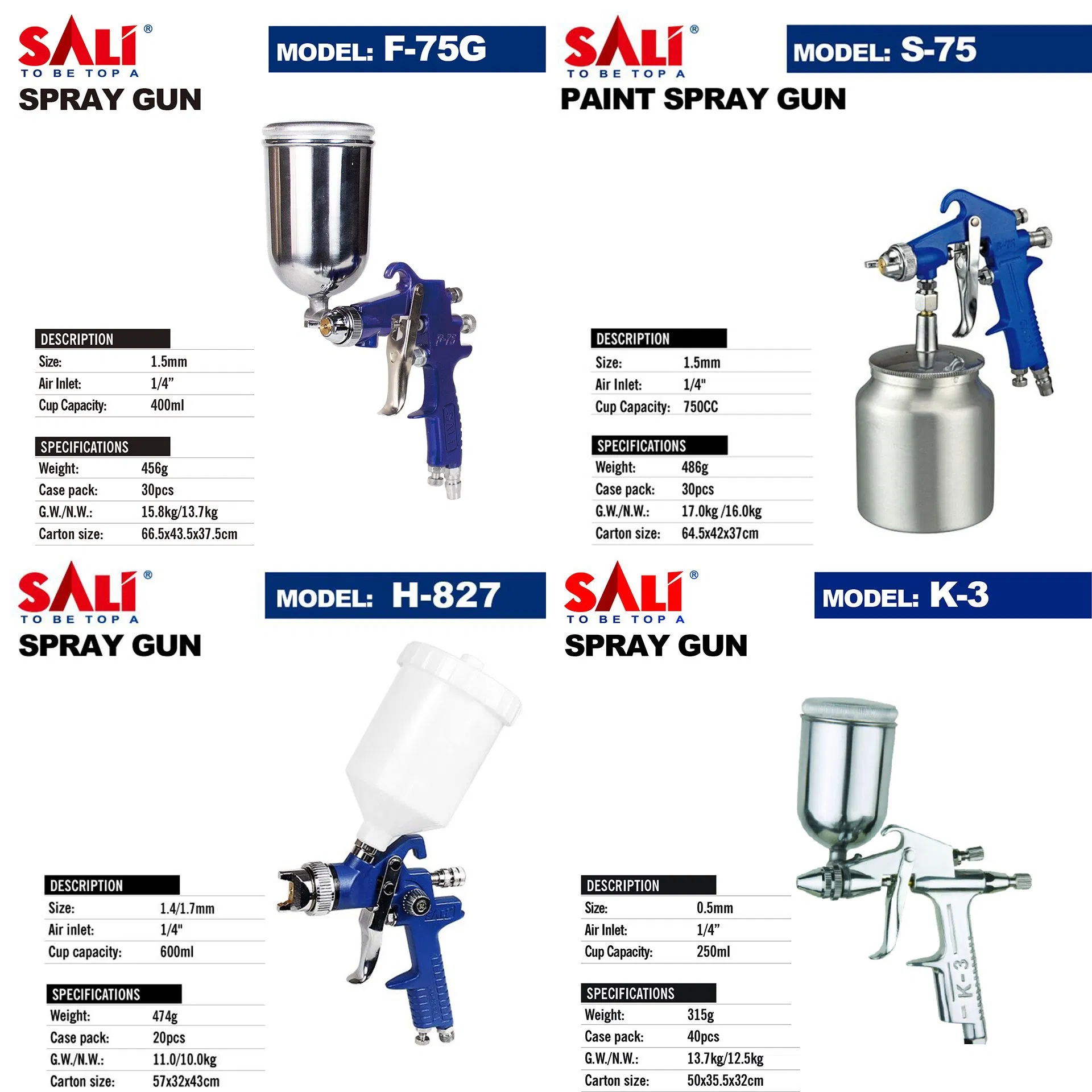 Краскопульт пневматический Sali H-827 600CC