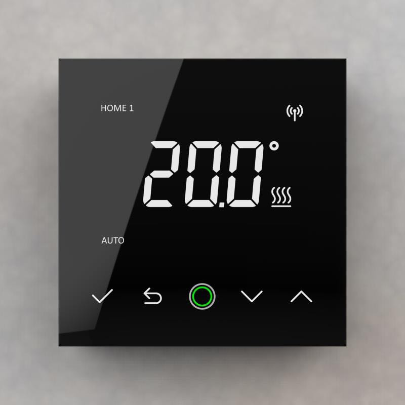 WiFi Black Panel Touch Screen Thermostat for Floor Heating with Eco Design