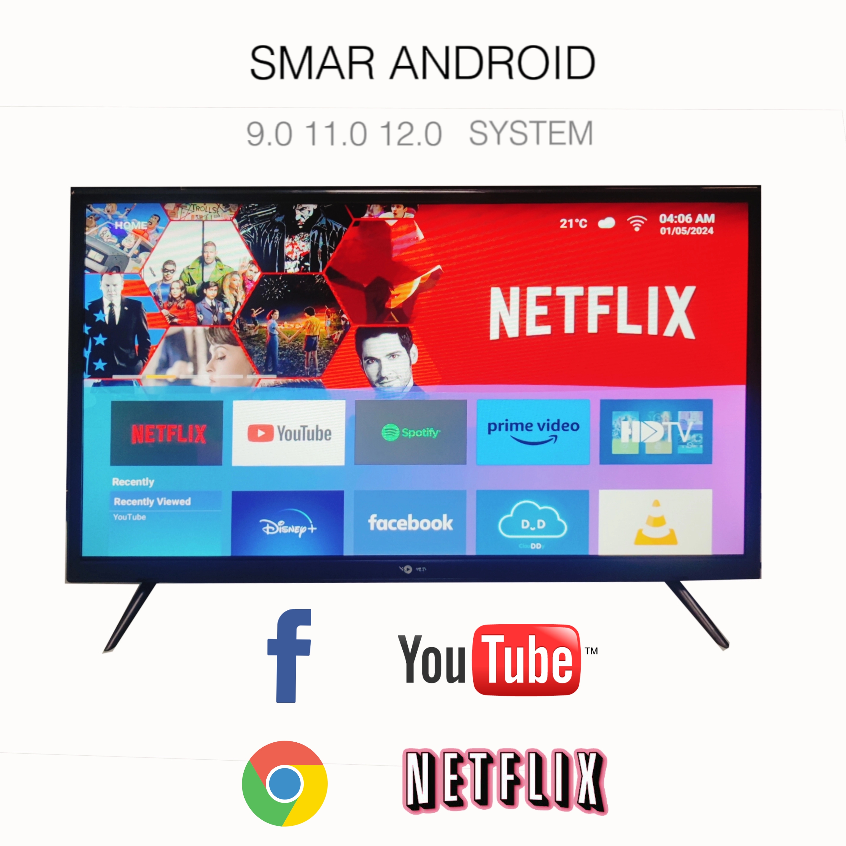 Телевизор Smart TV 19 дюймов Android LED HDMI USB