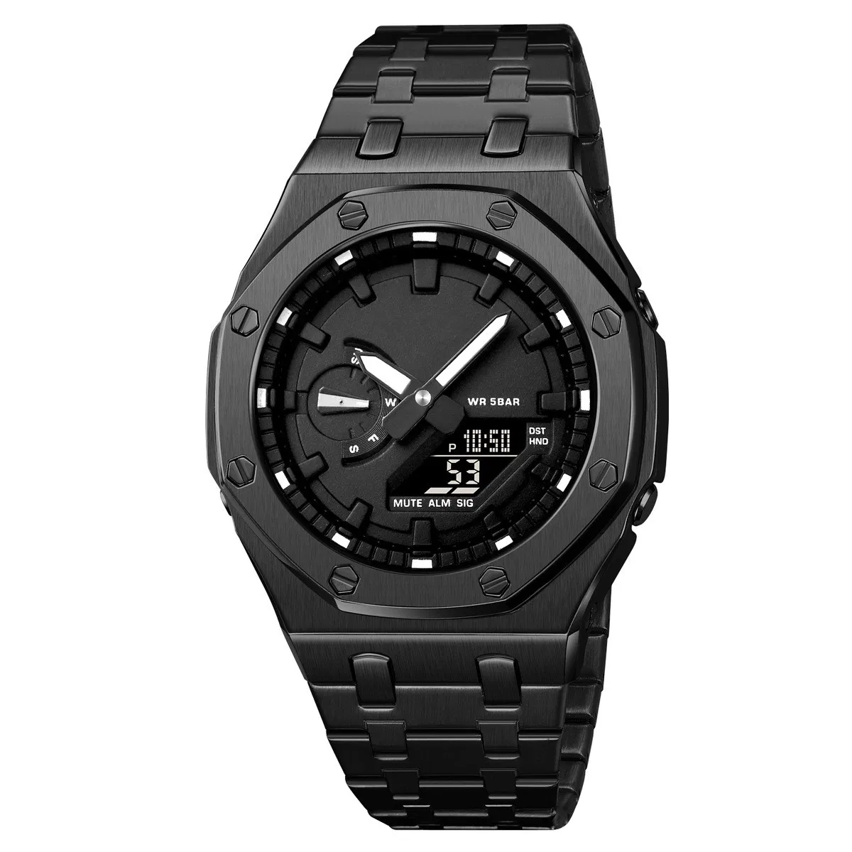 Custom Logo Stainless Steel Sport Digital Watch for Men