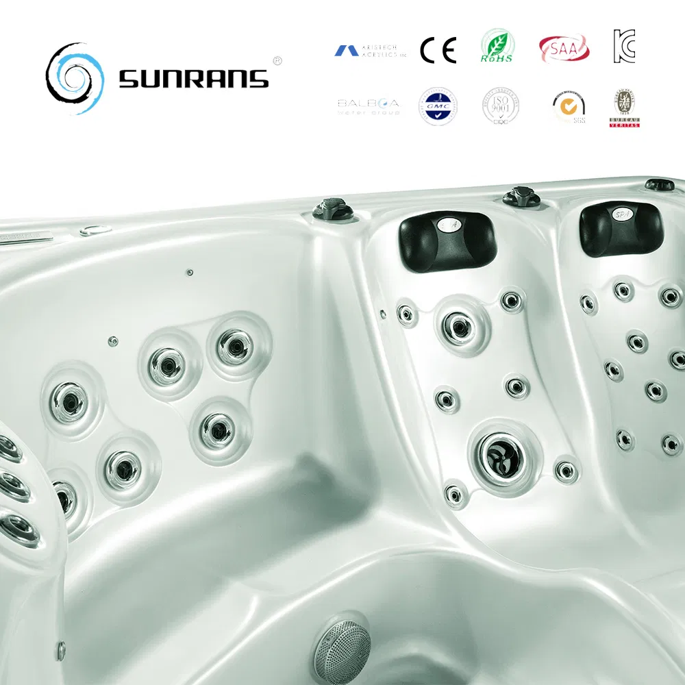 Угловая джакузи Sunrans на дровах, красная