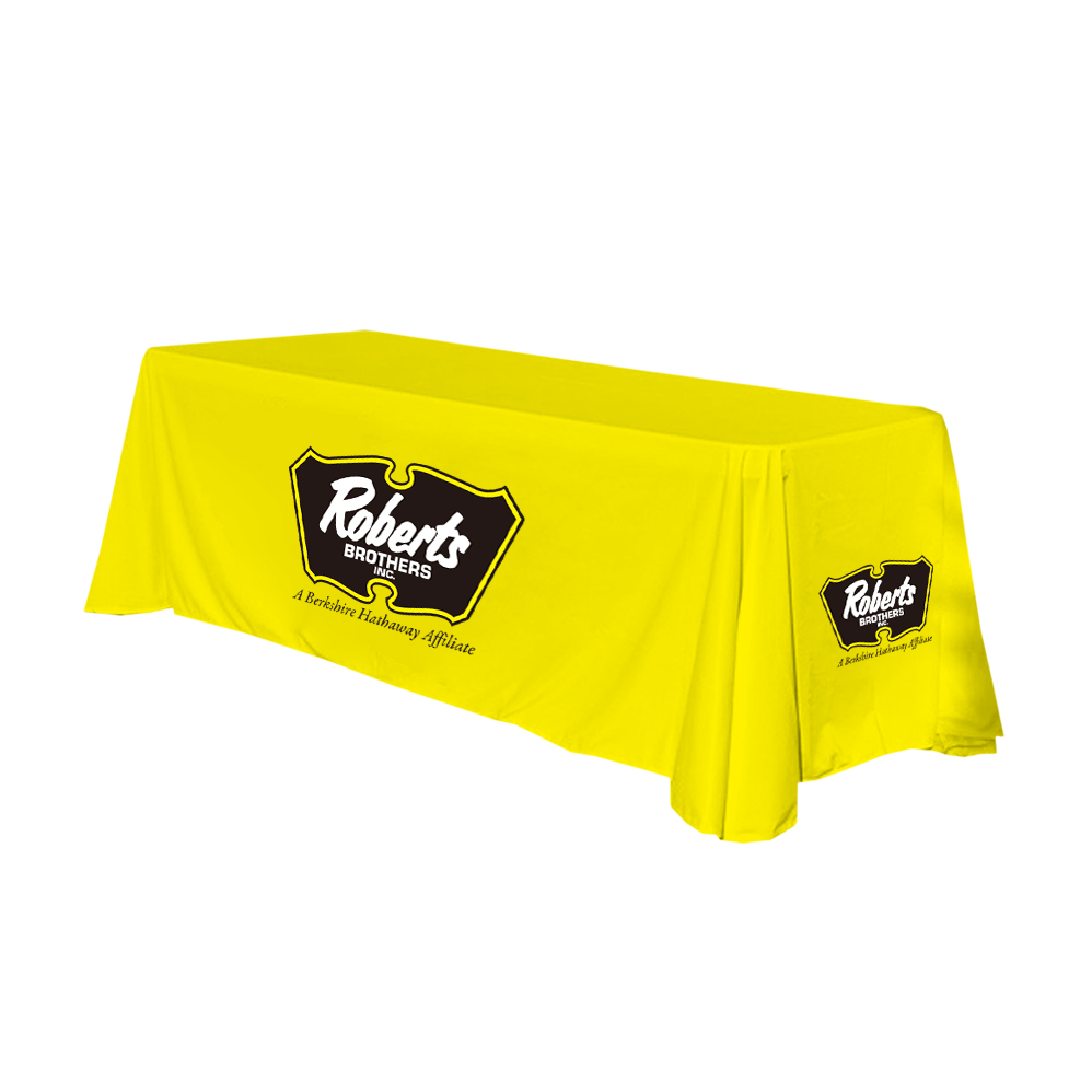 Custom Printed 6FT 8FT Table Cover Polyester Table Cloths for Advertising Trade Show Business Events Wedding Party Decorations