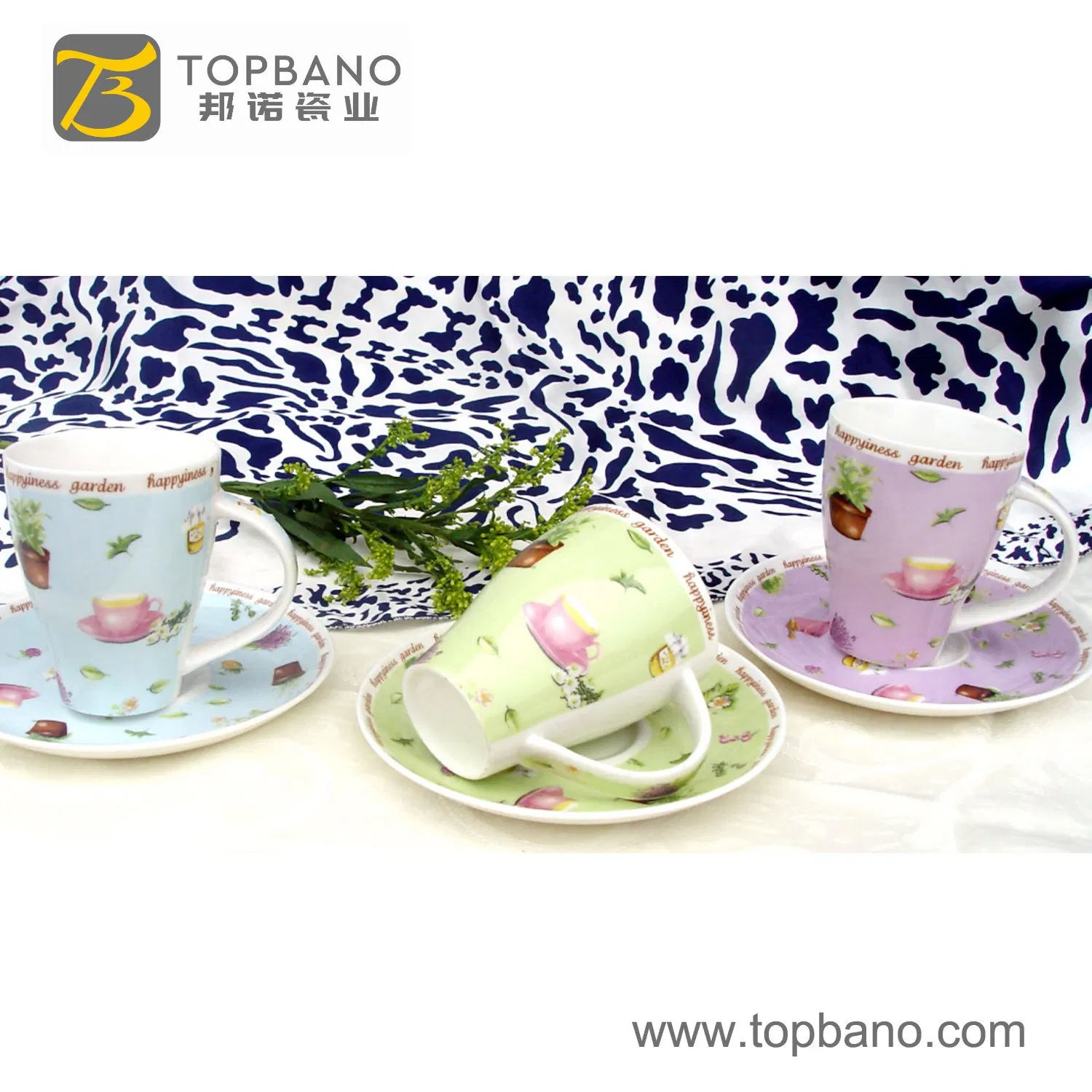 Topbano Mug Maker Ceramic Tableware Round Shape Porcelain Tableware Cup and Saucer