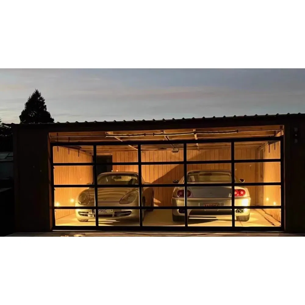 Elegant Custom Electric Glass Garage Doors for Modern Villas