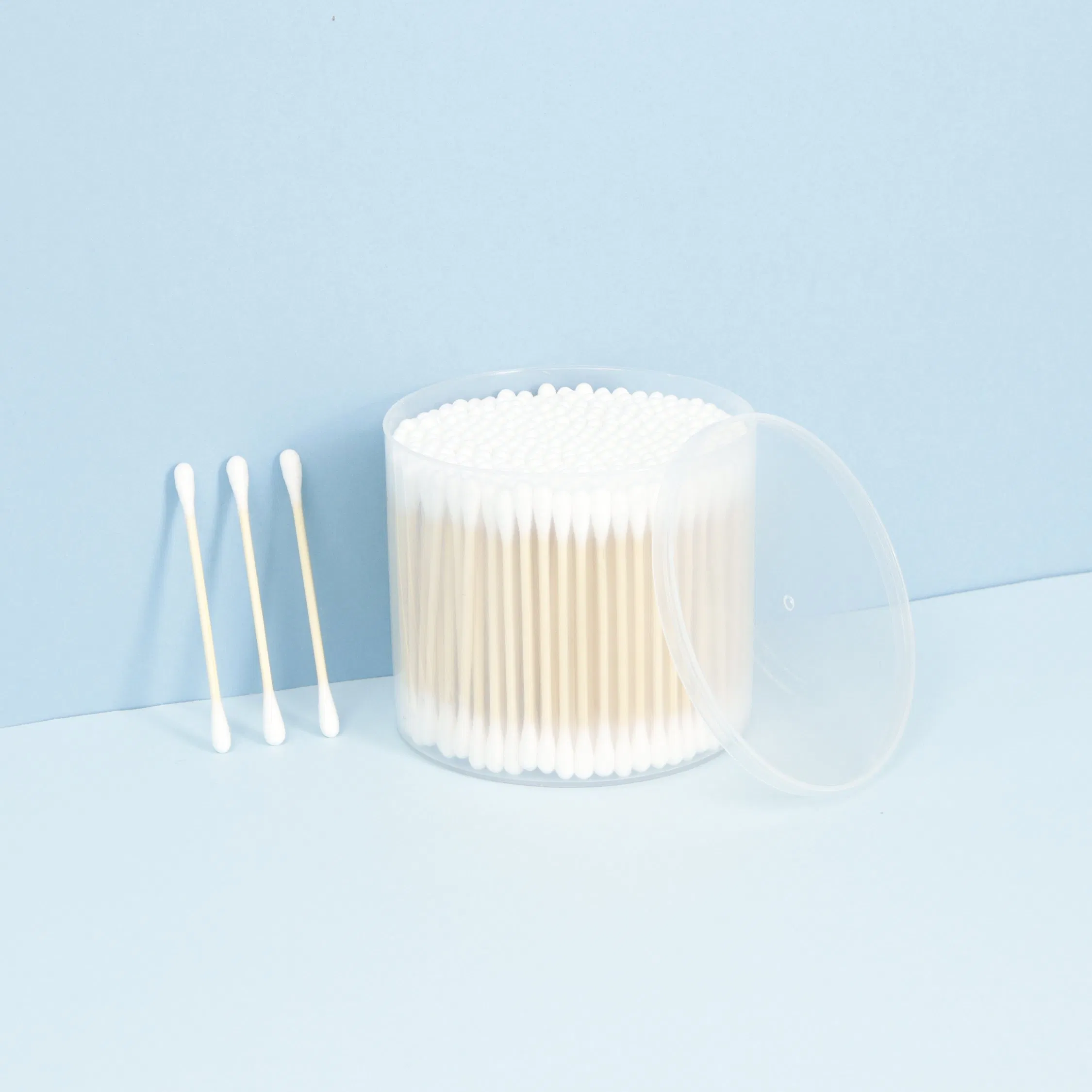 300PCS Environmentally Friendly Bamboo Sticks Cotton Ear Buds Swabs Double Cotton Swabs