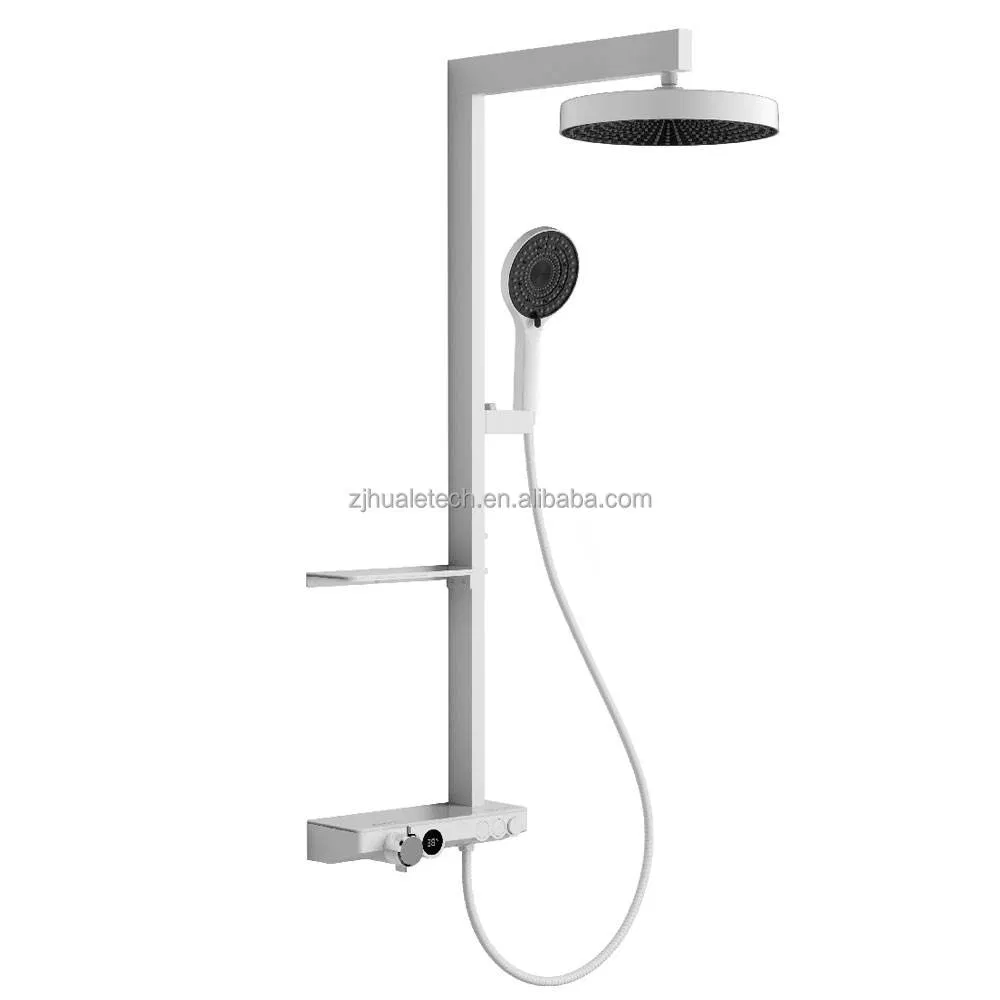 Hl-2494-5 Modern Bath Shower Panel Trays Thermostatic Mixer New Design Wall Column for Bathroom Includes Diverter Faucet